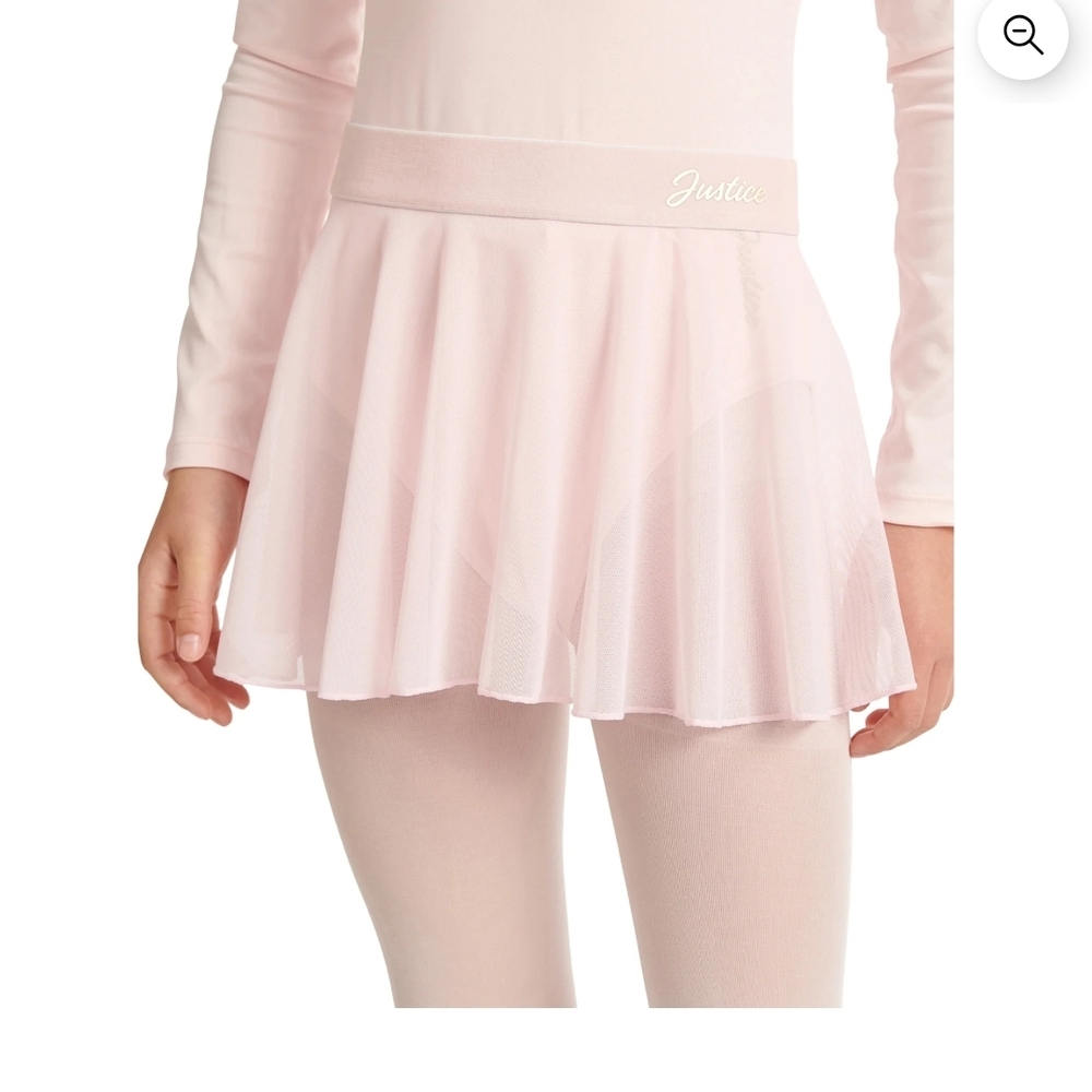 Justice Girls Soft Pink Mesh Ballet Skirt Size L (12-14) Delicate
